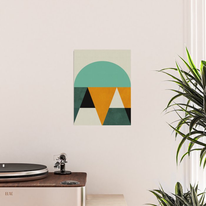 mid mod geometry green teal nature 3 Poster Gallery Image 2