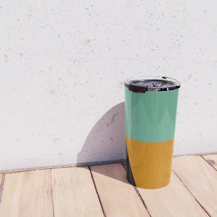 mid mod geometry green teal nature 3 Travel Mug Gallery Image 4