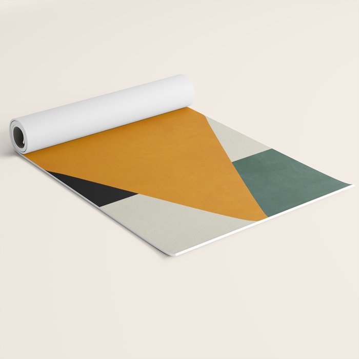 mid mod geometry green teal nature 3 Yoga Mat Gallery Image 2