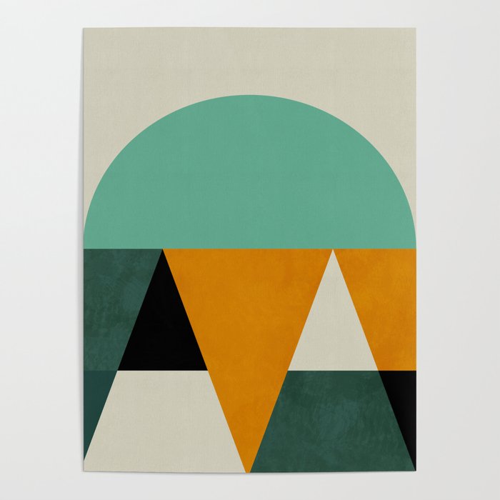 mid mod geometry green teal nature 3 Poster Gallery Image 4