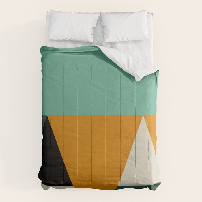 mid mod geometry green teal nature 3 Comforter Gallery Image 6