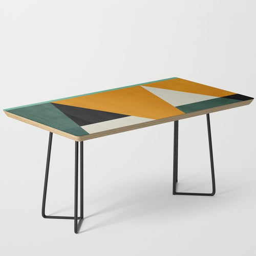 Mid Mod Geometry Green Teal Nature 3 Coffee Table