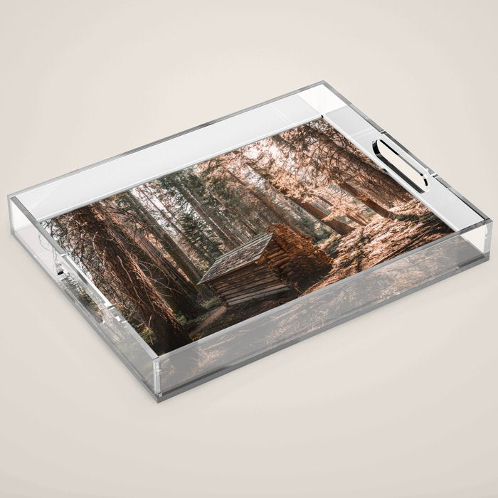 Log Cabin in the Forest Acrylic Tray Gallery Image 1
