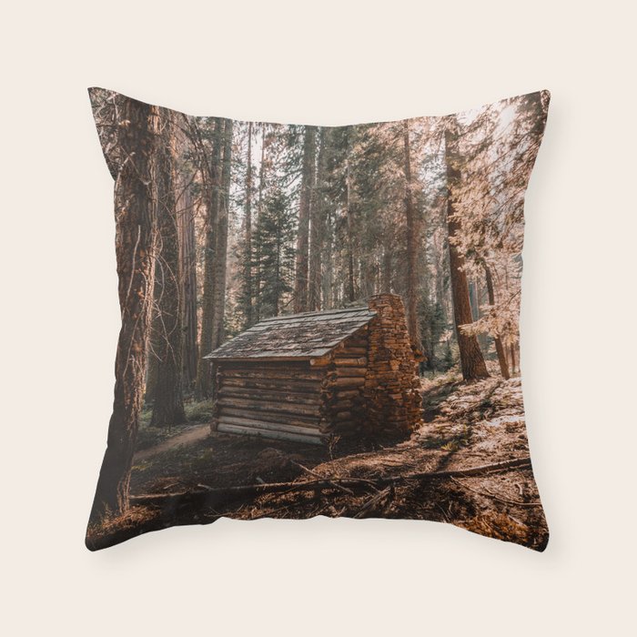 Log Cabin in the Forest Throw Pillow Gallery Image 1