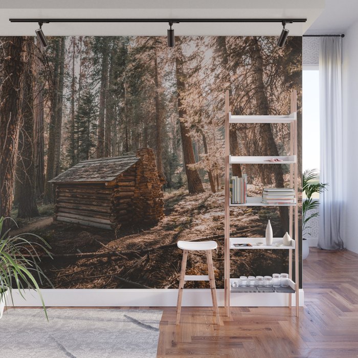 Log Cabin in the Forest Wall Mural Gallery Image 1