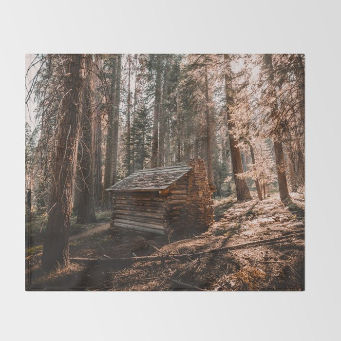 Log Cabin in the Forest Throw Blanket Gallery Image 2