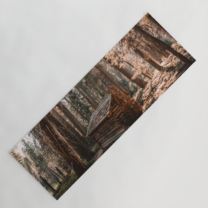 Log Cabin in the Forest Yoga Mat Gallery Image 1