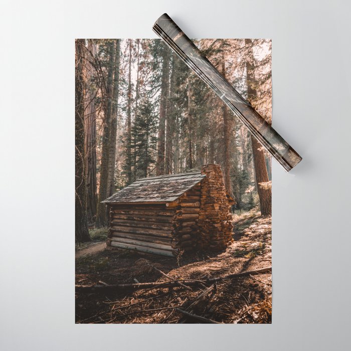 Log Cabin in the Forest Wrapping Paper Gallery Image 1
