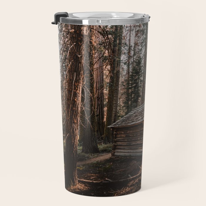 Log Cabin in the Forest Travel Mug Gallery Image 3