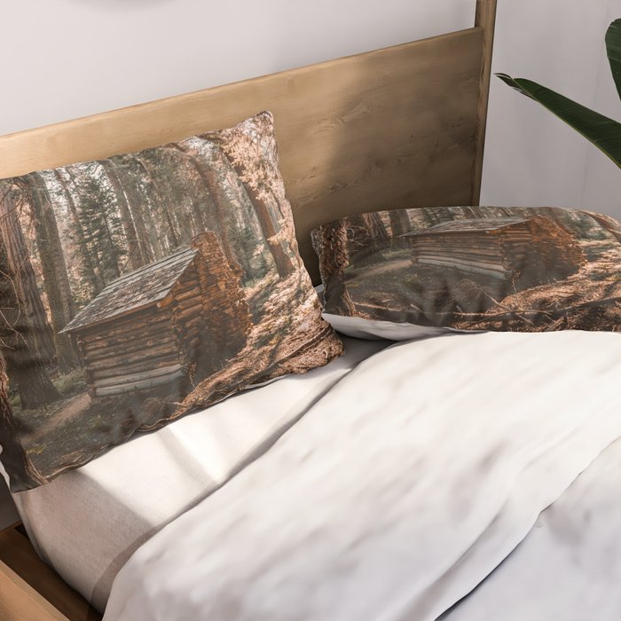 Log Cabin in the Forest Pillow Sham Gallery Image 2
