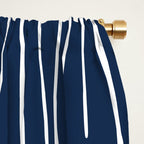 Boho Wall Art, Colour Prints, Navy Blue, Line Art Window Curtain Gallery Image 2