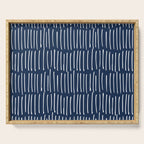 Boho Wall Art, Colour Prints, Navy Blue, Line Art Serving Tray Gallery Image 1