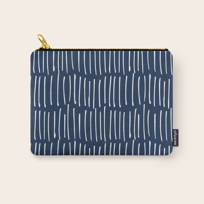 Boho Wall Art, Colour Prints, Navy Blue, Line Art Carry All Pouch Gallery Image 1