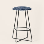 Boho Wall Art, Colour Prints, Navy Blue, Line Art Stool Gallery Image 1