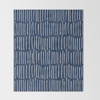 Boho Wall Art, Colour Prints, Navy Blue, Line Art Throw Blanket Gallery Image 2
