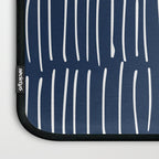 Boho Wall Art, Colour Prints, Navy Blue, Line Art Laptop Sleeve Gallery Image 3