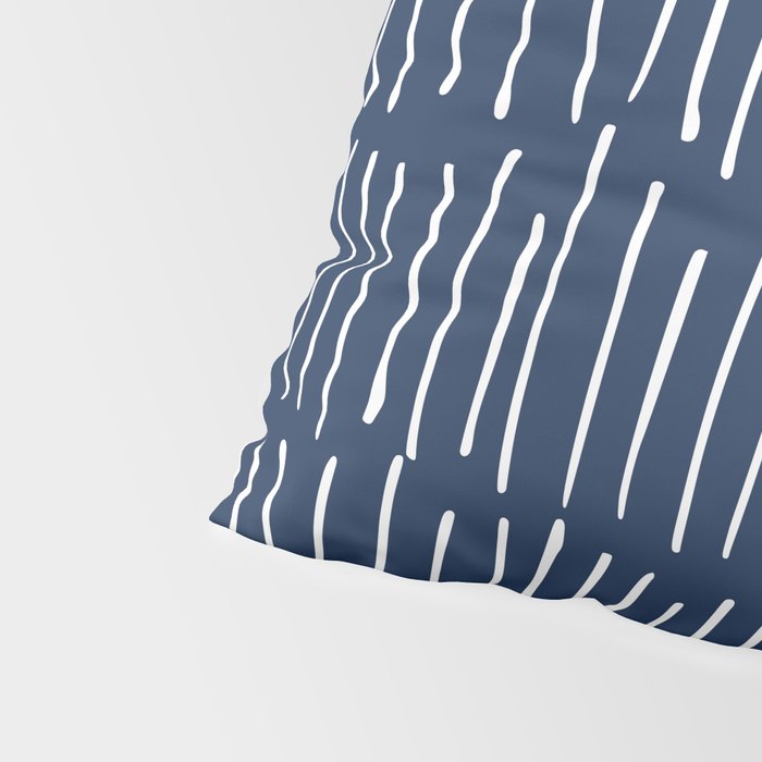 Boho Wall Art, Colour Prints, Navy Blue, Line Art Pillow Sham Gallery Image 4