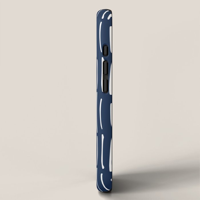 Boho Wall Art, Colour Prints, Navy Blue, Line Art iPhone Case Gallery Image 2