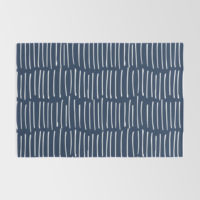 Boho Wall Art, Colour Prints, Navy Blue, Line Art Rug Gallery Image 2