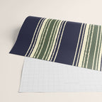 Navy blue and sage green stripes Wrapping Paper Gallery Image 2