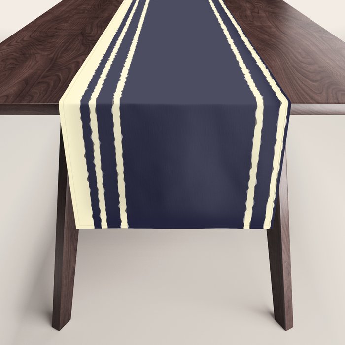 Navy blue and sage green stripes Table Runner Gallery Image 1
