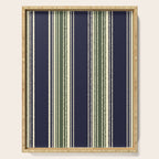 Navy blue and sage green stripes Serving Tray Gallery Image 1