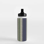 Navy blue and sage green stripes Water Bottle Gallery Image 2