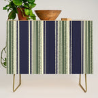 Navy blue and sage green stripes Credenza Gallery Image 1