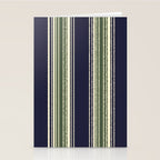 Navy blue and sage green stripes Stationery Card Gallery Image 2