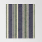 Navy blue and sage green stripes Throw Blanket Gallery Image 2
