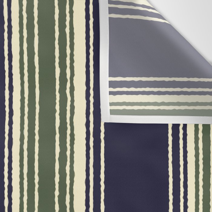 Navy blue and sage green stripes Wall Tapestry Gallery Image 3