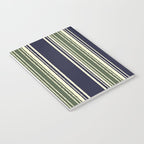 Navy blue and sage green stripes Notebook Gallery Image 3