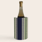 Navy blue and sage green stripes Wine Chiller Gallery Image 2