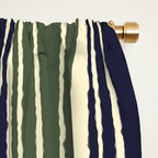 Navy blue and sage green stripes Window Curtain Gallery Image 2