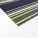 Navy blue and sage green stripes Welcome Mat Gallery Image 2