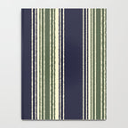Navy blue and sage green stripes Notebook Gallery Image 4