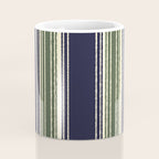 Navy blue and sage green stripes Coffee Mug Gallery Image 4