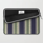 Navy blue and sage green stripes Laptop Sleeve Gallery Image 2