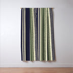 Navy blue and sage green stripes Window Curtain Gallery Image 3