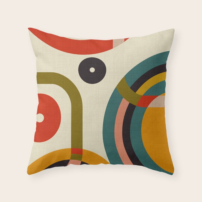 mid century cirque Throw Pillow Gallery Image 6
