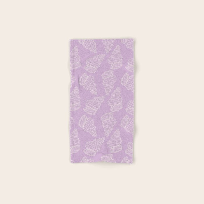 Conch Shell on Lavender Bath Towel Gallery Image 1