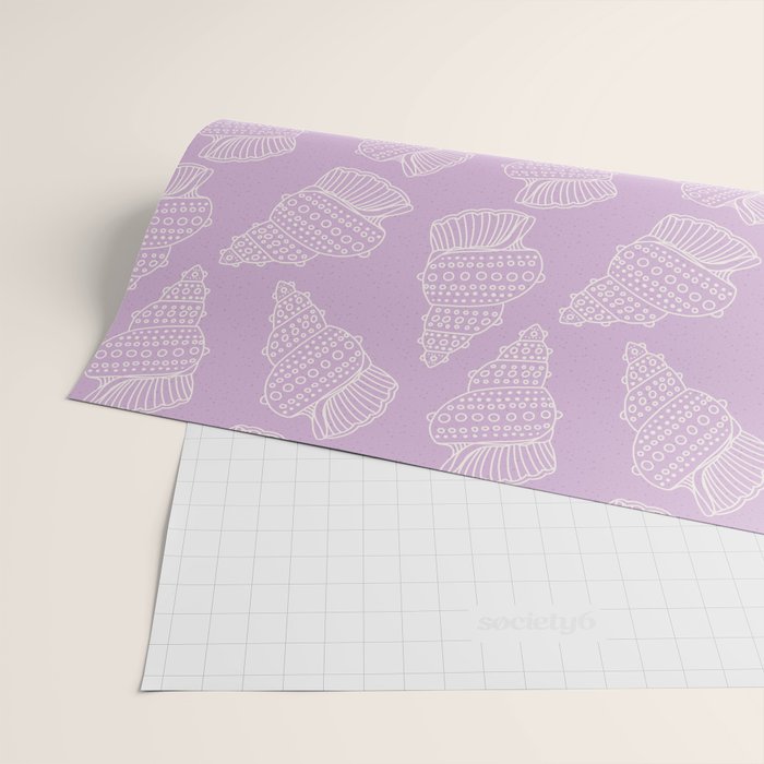 Conch Shell on Lavender Wrapping Paper Gallery Image 2