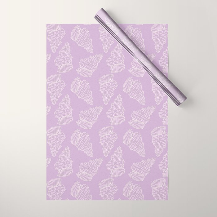 Conch Shell on Lavender Wrapping Paper Gallery Image 1