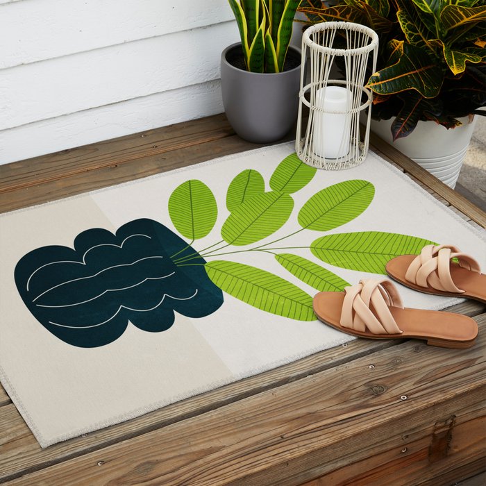 Black Pearl Vase & Spring Bud Leaves: Vases & Stuff 02 Outdoor Rug Gallery Image 2