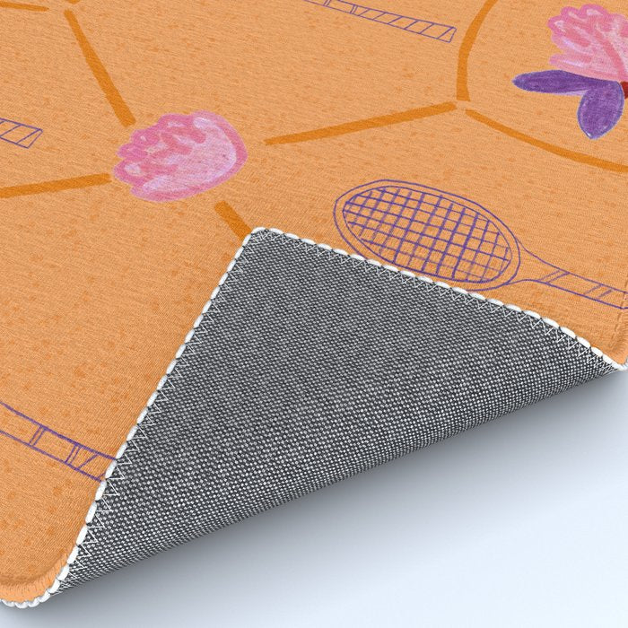 Tennis Rackets & Roses in Peach & Orange Rug Gallery Image 4