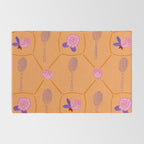 Tennis Rackets & Roses in Peach & Orange Rug Gallery Image 2