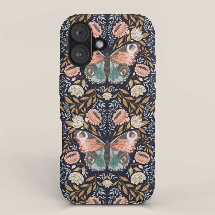 William Morris Inspired Butterfly Pattern - Midnight Garden iPhone Case Gallery Image 1