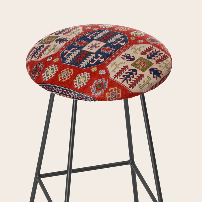 Arrow Spiral Kazak Handmade Rug Stool Gallery Image 2