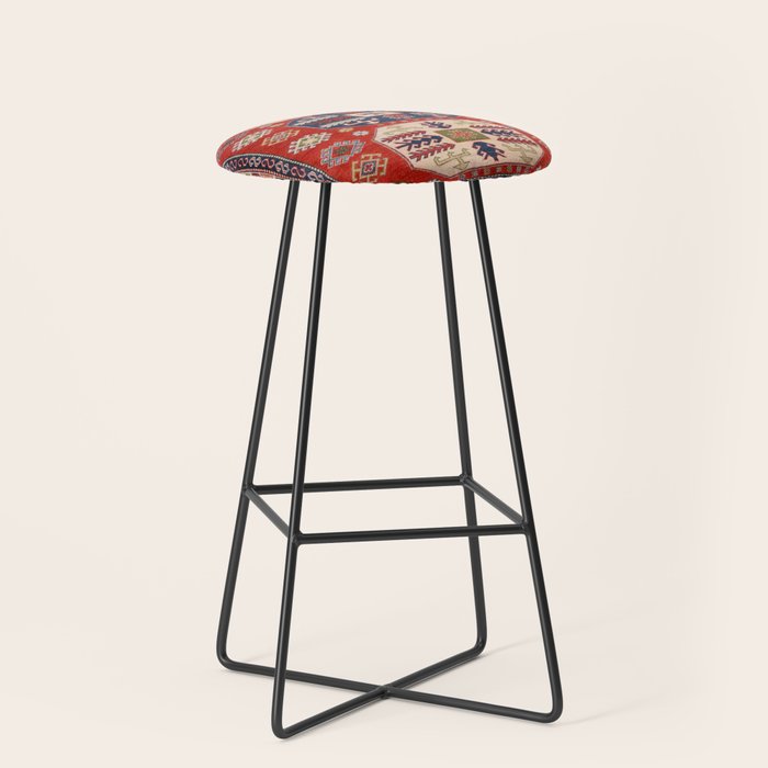 Arrow Spiral Kazak Handmade Rug Stool Gallery Image 1