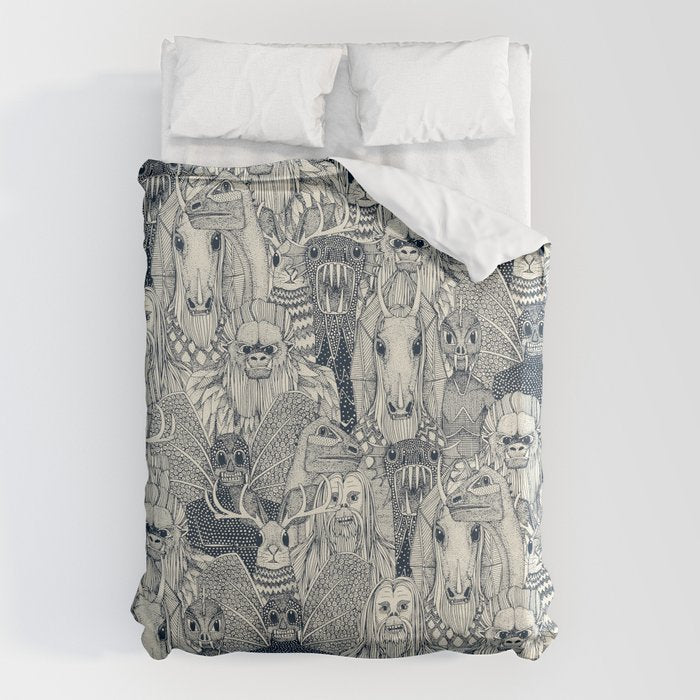 cryptid crowd indigo pearl Duvet Cover Gallery Image 6